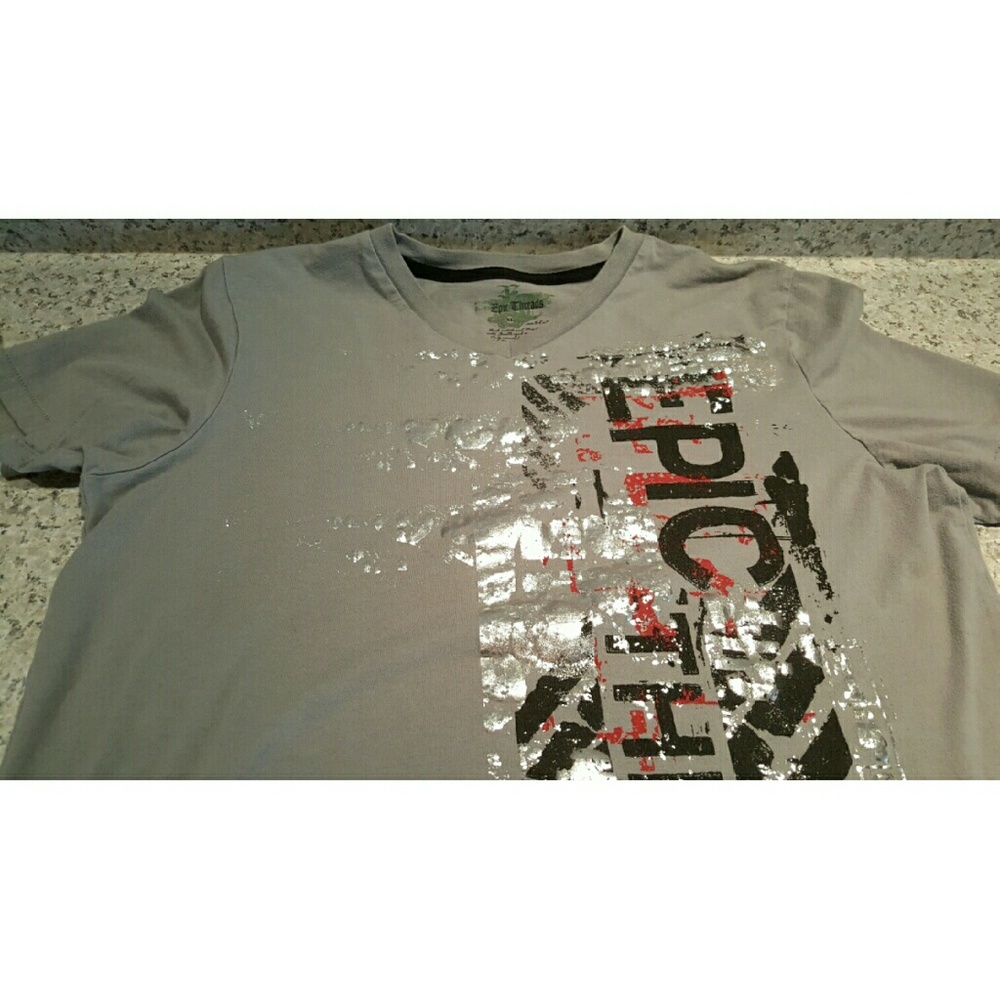EPIC THREADS Boy's Shirt XL Gray/Silver